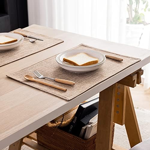 Kevin Textile Set of 4 Heat-Resistant Placemats Natural Linen 13x19