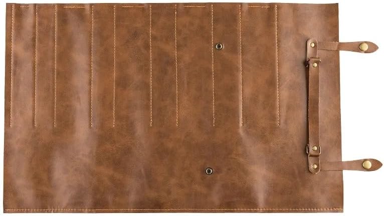 Professional Chefs Knife Roll Bag Leather Carry Case Study Outdoors Kitchen BBQ