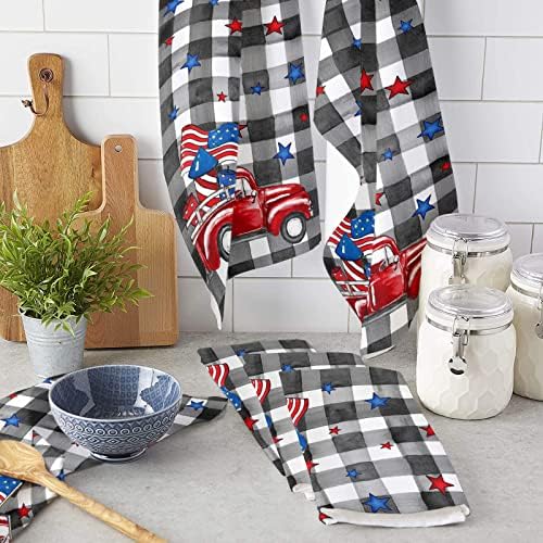 Patriotic Red Truck Kitchen Towels