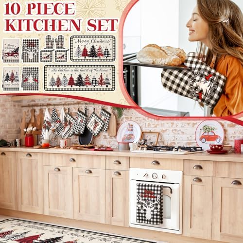 10-Piece Farmhouse Kitchen Set for Mom Daughter Black White
