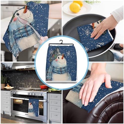 Watercolor Snowman Traditions Kitchen Towels