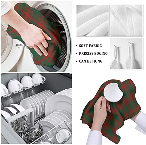 ZOE GARDEN Red Green Plaid Kitchen Towels