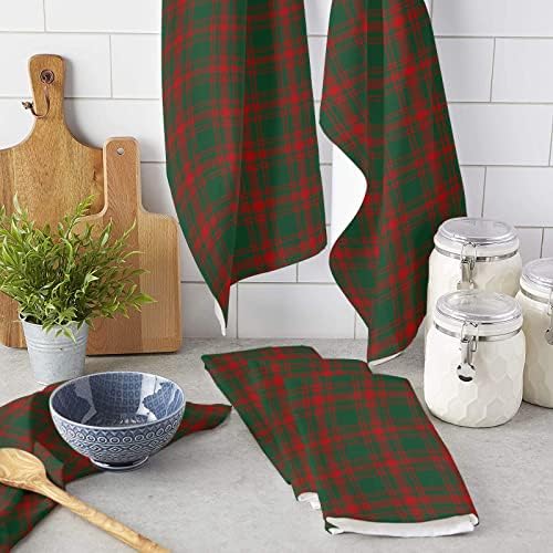 ZOE GARDEN Red Green Plaid Kitchen Towels