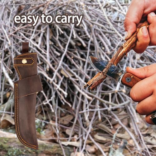 Leather Knife Sheath for 5-inch Blade Belt-Carrying Protection
