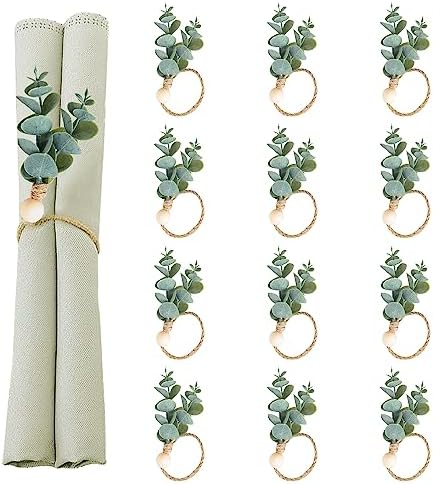 Defined Deco Napkin Rings Set of 12 Rustic Farmhouse Style