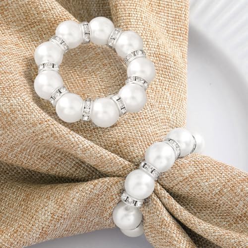 Elegant Pearl Napkin Rings