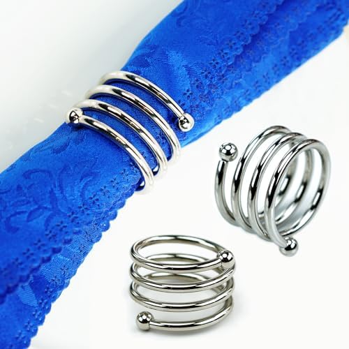 6-Piece Silver Napkin Rings Set for Table Decorations