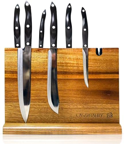 CasaVitality Acacia Magnetic Knife Block