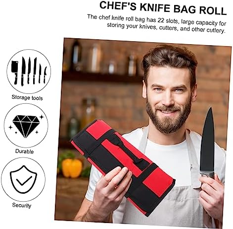 Garneck Portable Chef Knife Roll Bag with 22 Slots