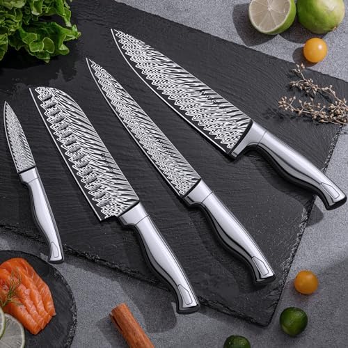 AsterCook Premium German Stainless Steel 15-Piece Knife Set with Built-In Sharpener