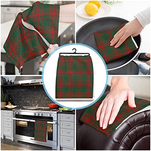 ZOE GARDEN Red Green Plaid Kitchen Towels