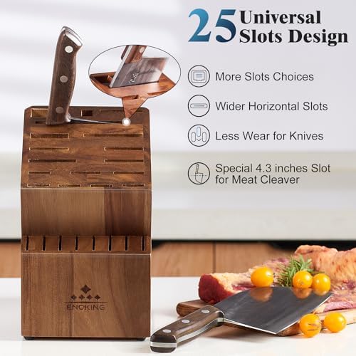 25-Slot Acacia Knife Block for Home Use