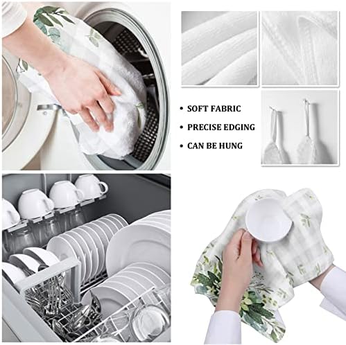 ZOE GARDEN - Floral Eucalyptus Kitchen Towels 18x28
