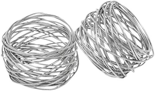 SKAVIJ 2 Inch Silver Napkin Rings Set of 12