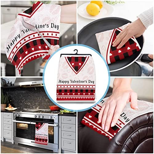 ZOE GARDEN Red Pink Love Kitchen Towels