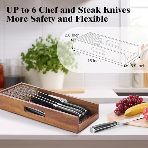 ENOKING Acacia Wood Knife Block