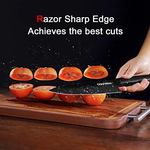 OOU 15 Piece Kitchen Knife Block Set with Sharpening