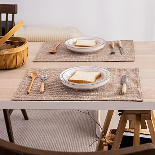 Kevin Textile Set of 4 Heat-Resistant Placemats Natural Linen 13x19