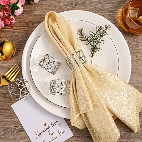 12-Piece Silver Napkin Rings Set for Dining Tables