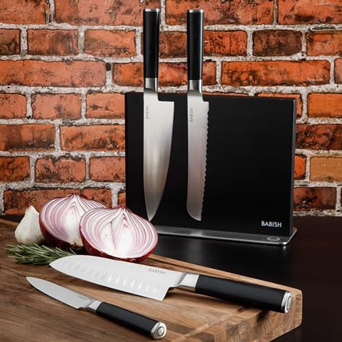 Babish 5 Piece German Steel Magnetic Forged Kitchen Knife Block Set