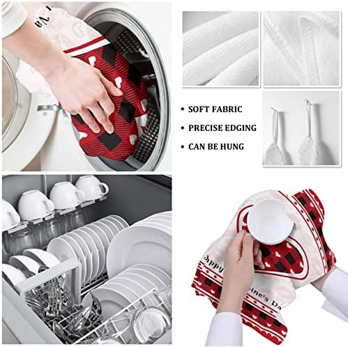 ZOE GARDEN Red Pink Love Kitchen Towels