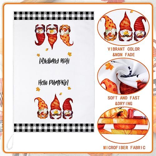 4 Pcs Christmas Kitchen Towels Black White Gnome Farmhouse Decor