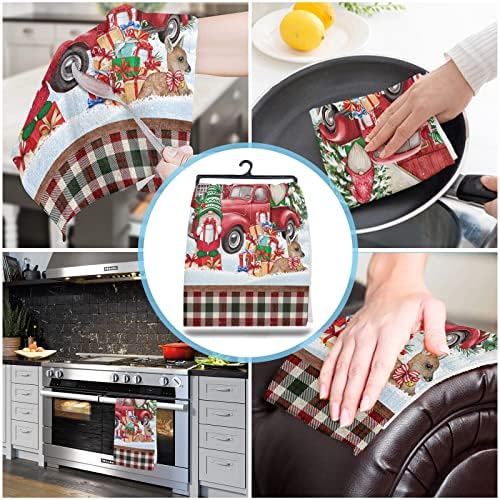 ZOE GARDEN Farmhouse Snowman Kitchen Towels 4-Piece Set
