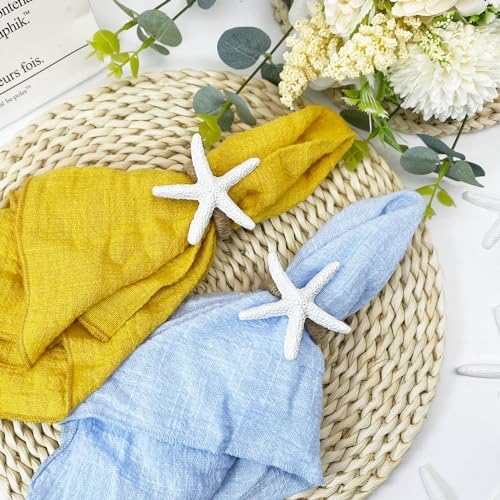 Wingfish Starfish Napkin Rings Set of 12 - Vivid Coastal Napkin Holder