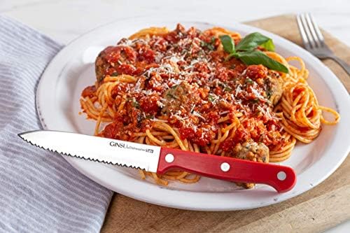 GINSU 14-Piece Knife Set - Red with Black Block Dishwasher Safe Always Sharp