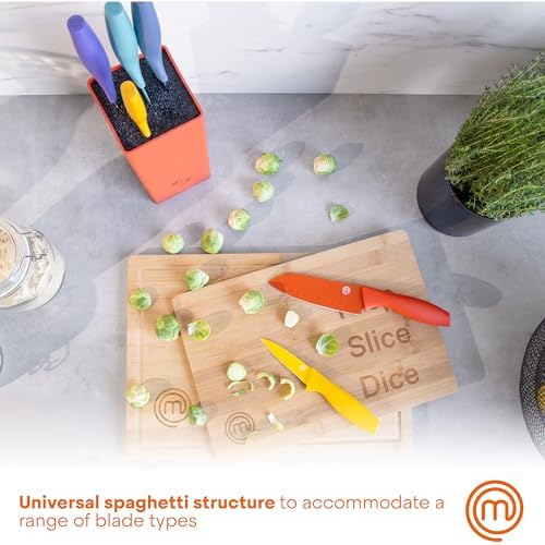 MasterChef Knife Block Set of 6 Professional Kitchen Knives