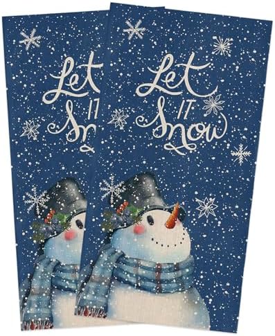 Watercolor Snowman Traditions Kitchen Towels