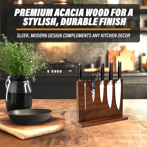 Dual-Sided Wooden Magnetic Knife Holder