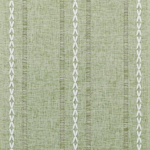 Hemstitch Farmhouse Table Runner Sage Green