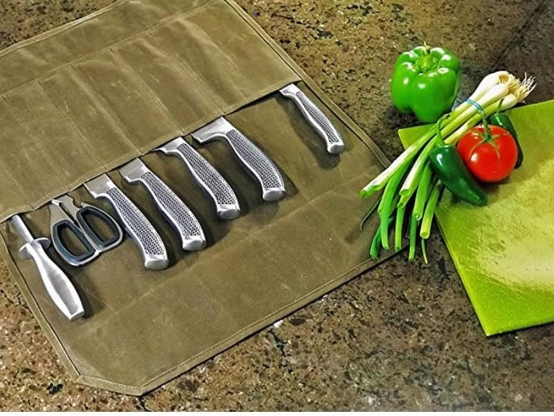 Kuuleyn Professional Kitchen Knife Roll Bag Green