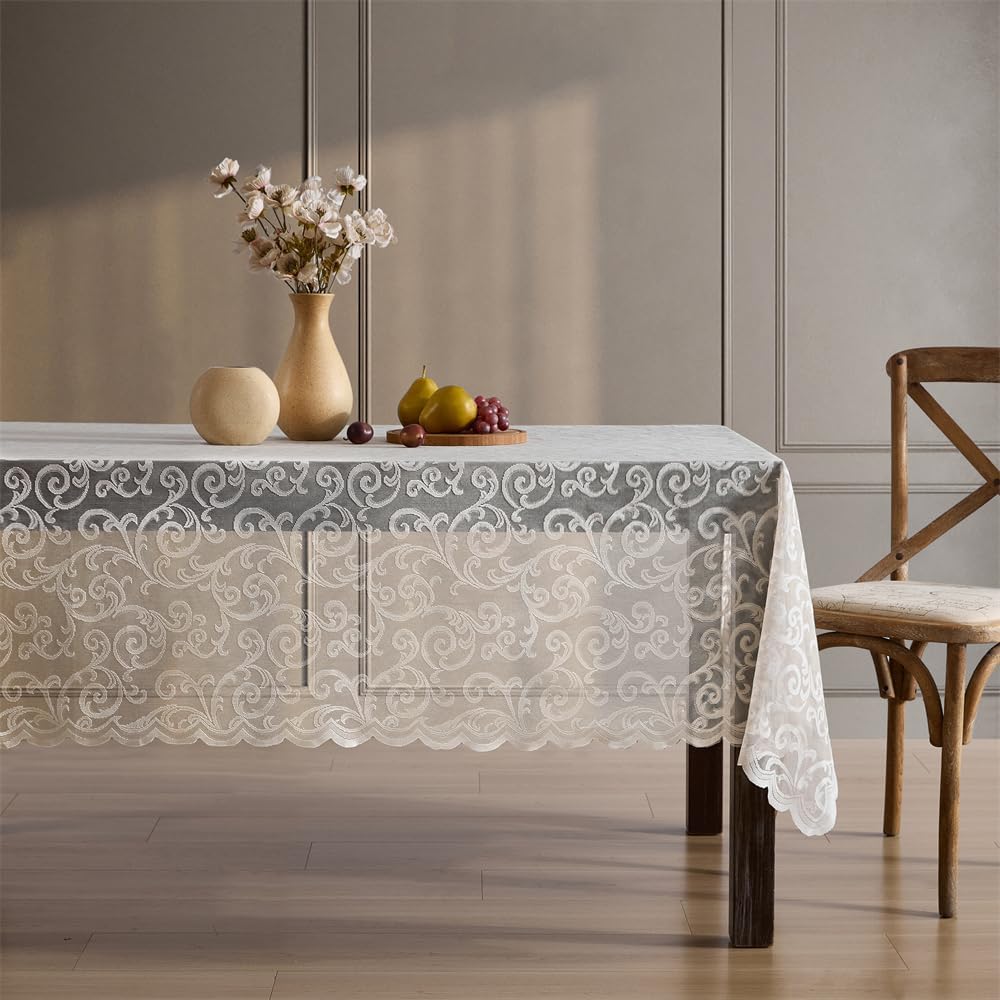 Elegantly Sleek Tablecloth hurricanes pattern fits 6-8 wrinkle-resistant easy to clean