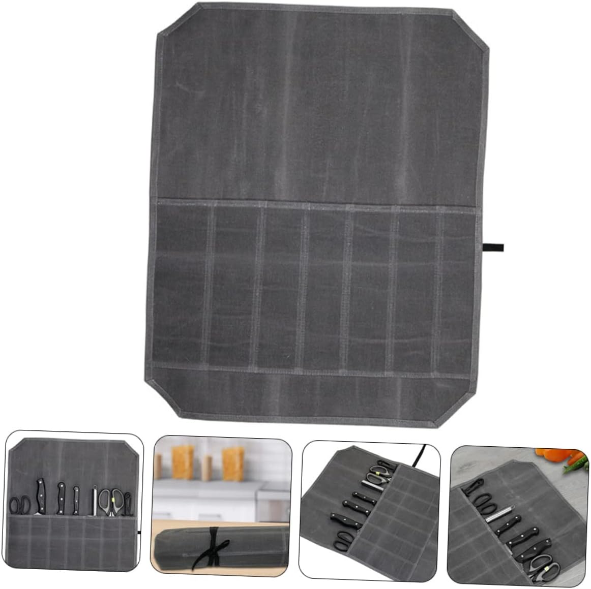 KICHOUSE Canvas Knife Storage Bag for Chef Knives and Cutlery