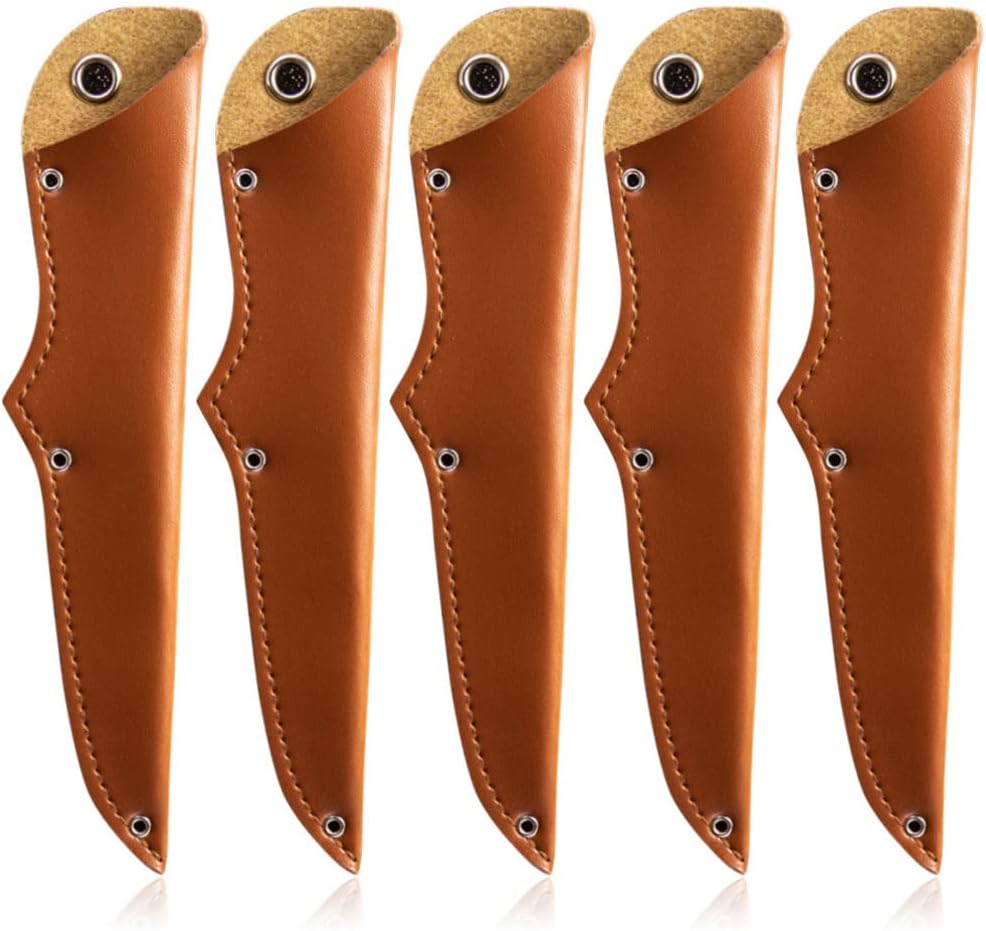 UPKOCH 5 Pcs Chef Knife Guards Premium PU Leather Knife Covers