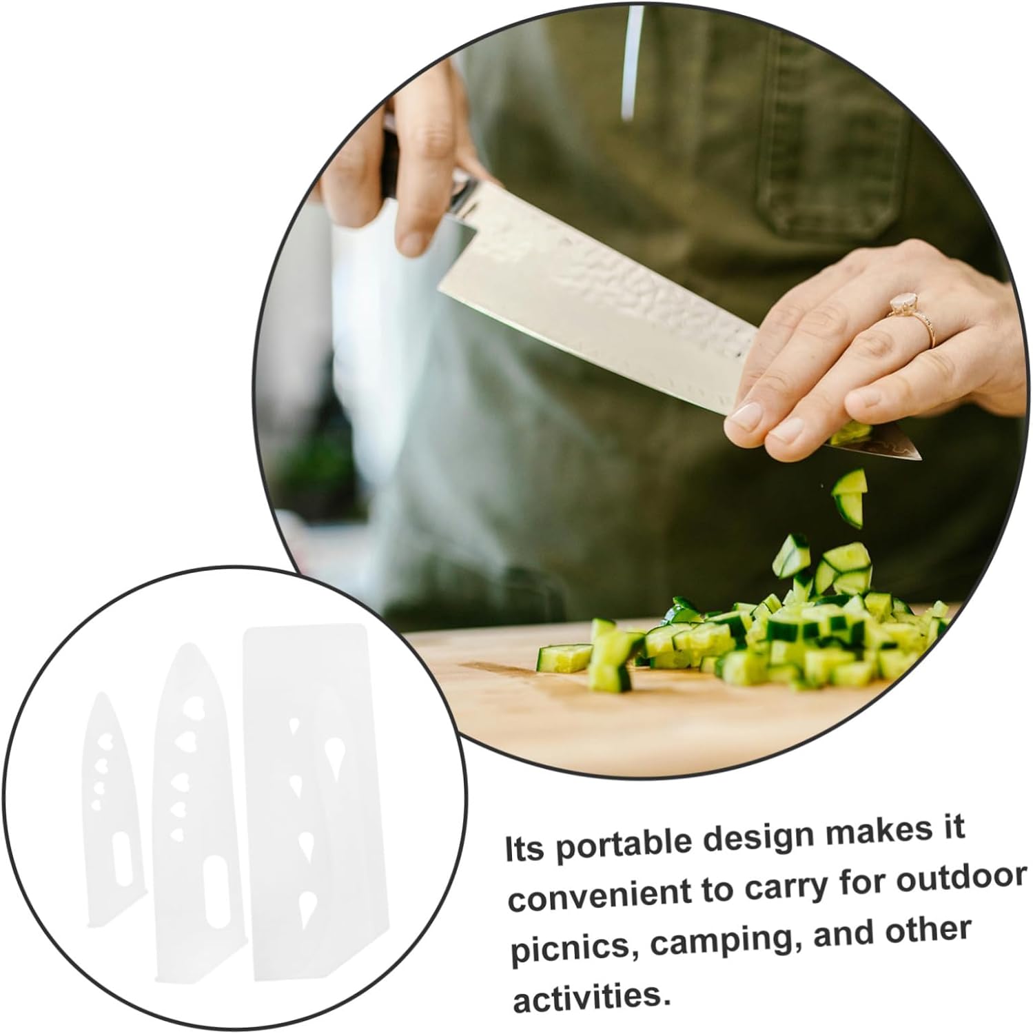 BrightFufu Protective Knife Sleeve 3-Piece Kitchen Knife Case