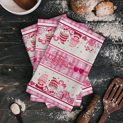 Pink Gnomes Microfiber Kitchen Towels Set