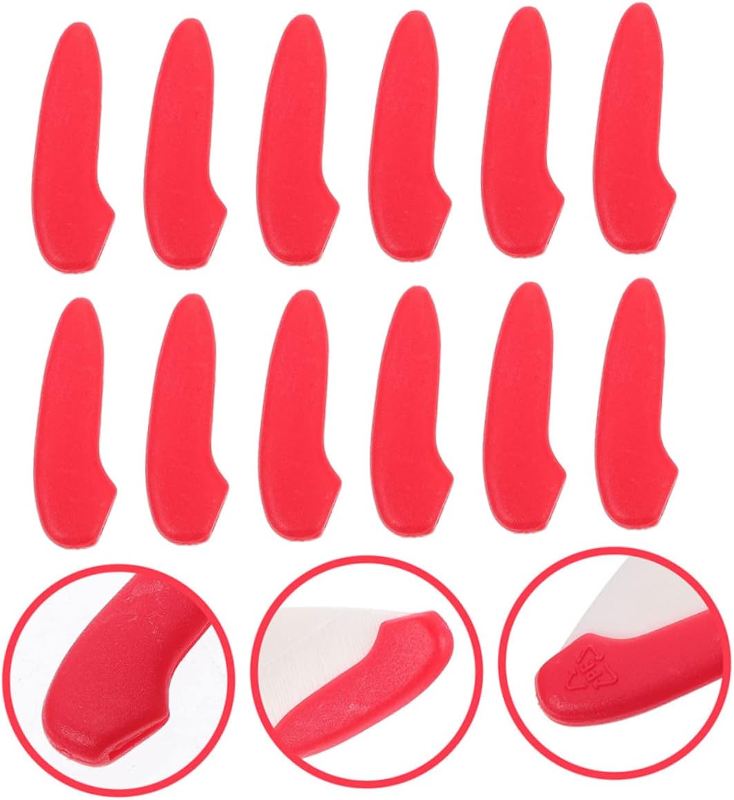 30-Piece Red Plastic Knives Tip Protective Sleeves