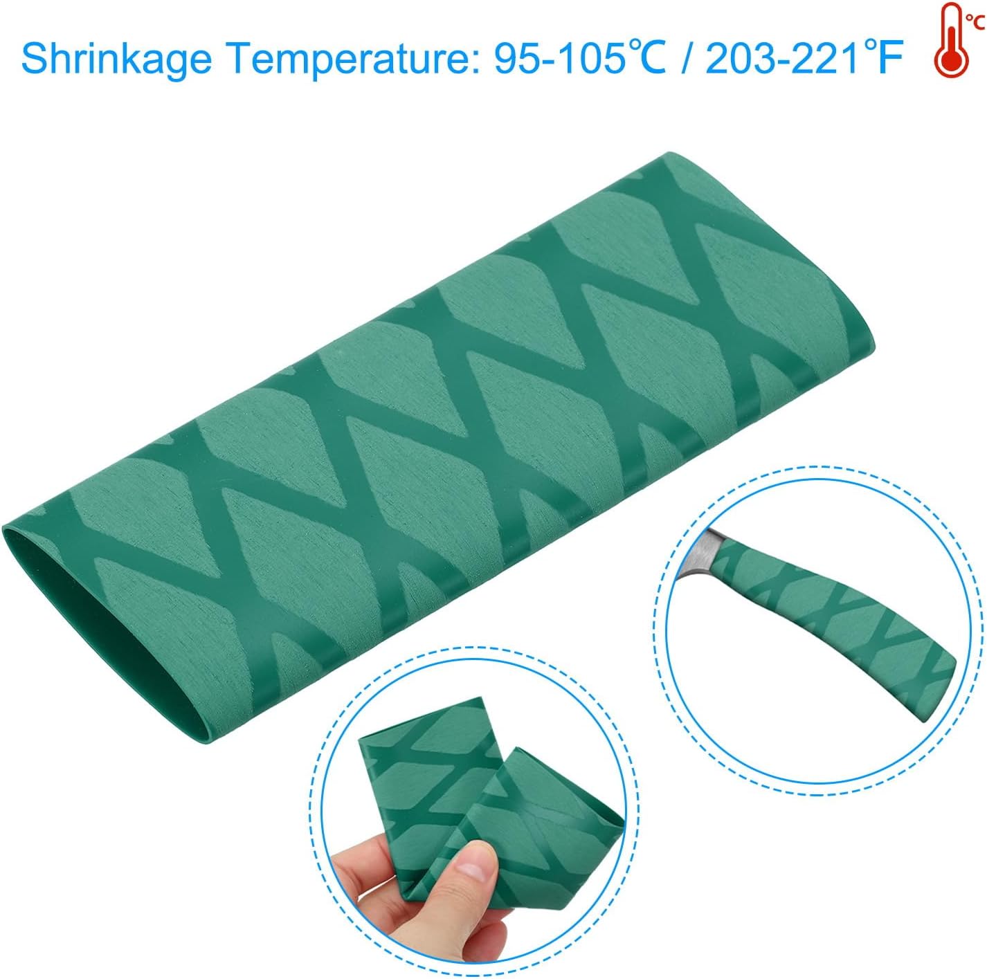 Heat Shrink Peel-Back Non-Slip Knife Sleeve 4-Pack Green