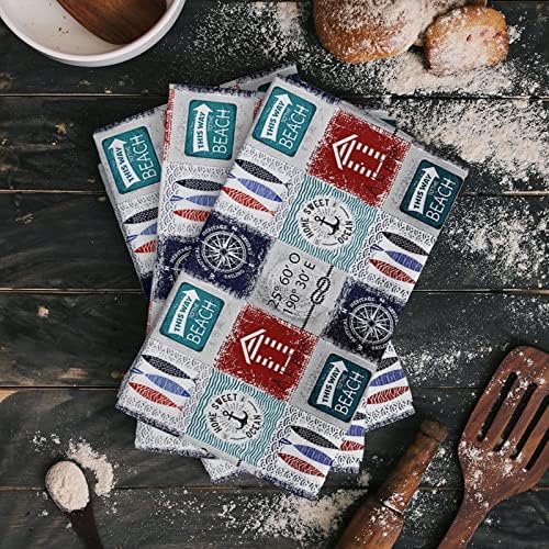 ZOE GARDEN Ocean Anchor Kitchen Towels 4-PC 18x28
