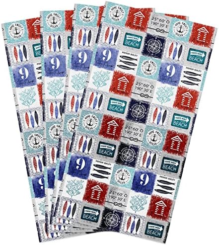 ZOE GARDEN Ocean Anchor Kitchen Towels 4-PC 18x28