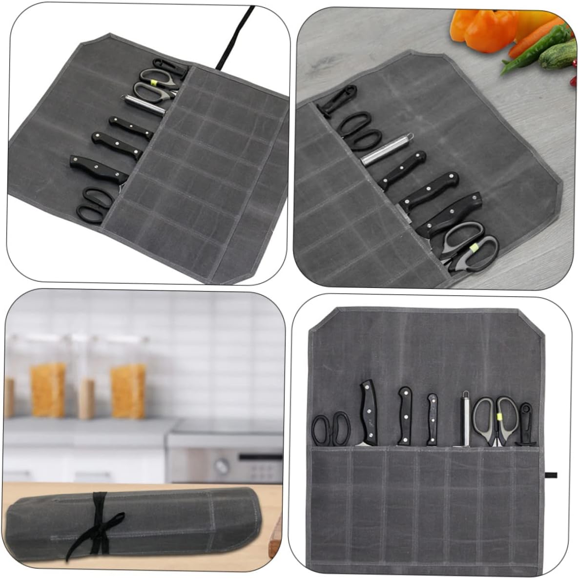 Large Capacity Canvas Storage Bag for Chef Knives