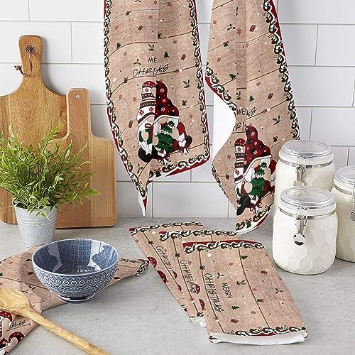 ZOE GARDEN Christmas Kitchen Towels 2 x 18x28 Plaid Brown Set