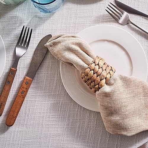 Handmade Water Hyacinth Napkin Rings 12 Piece Set for Parties Weddings
