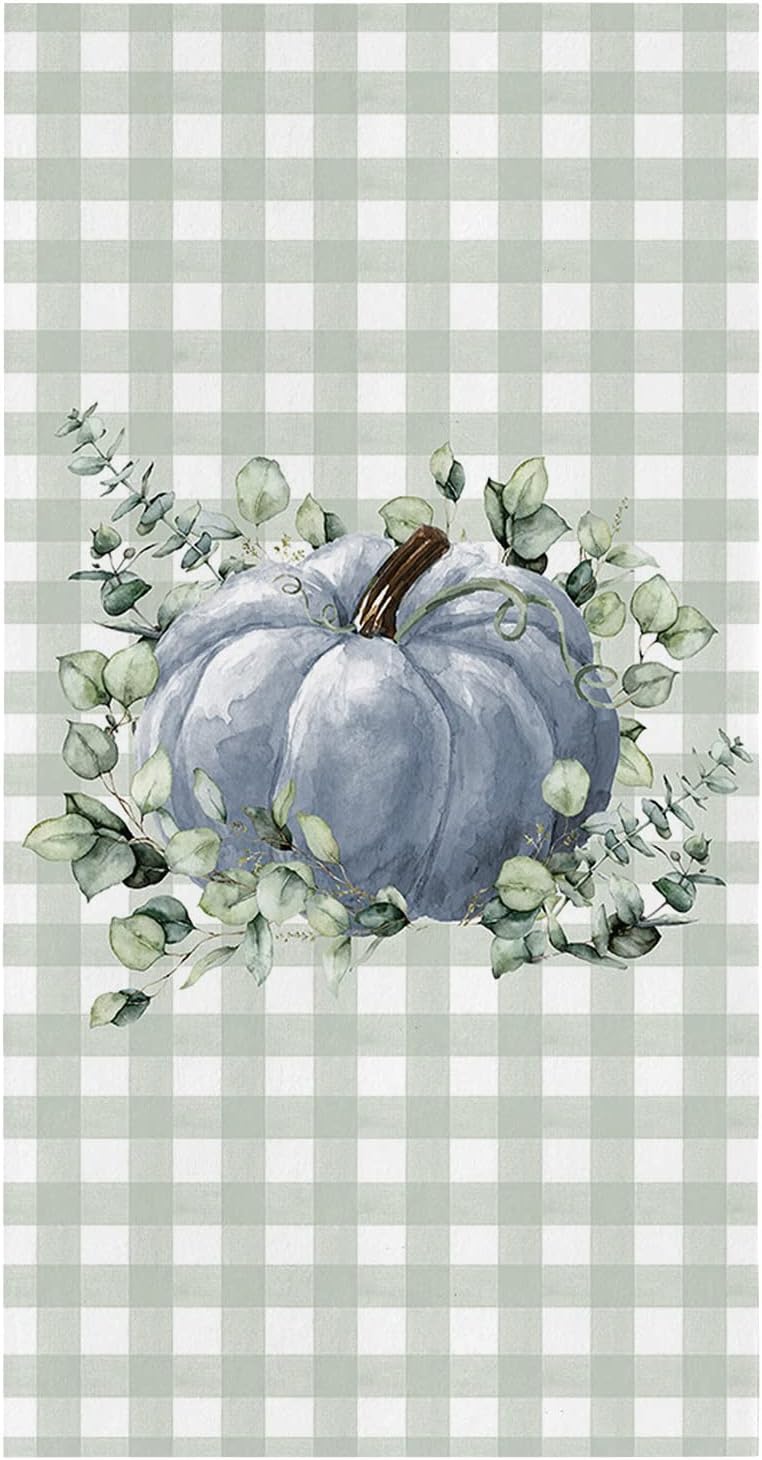 ZOE GARDEN pumpkin plaid kitchen dish towel quick dry absorbent machine washable