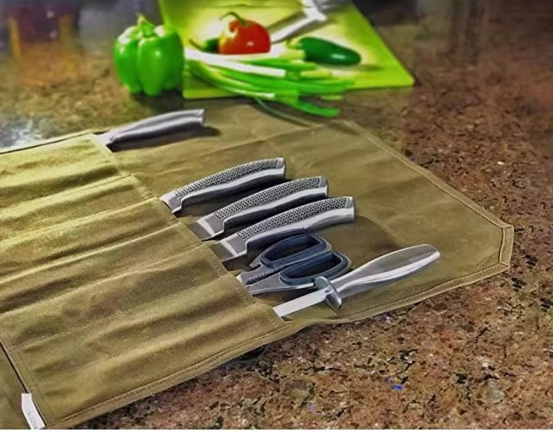 Kuuleyn Professional Kitchen Knife Roll Bag Green