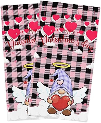 ZOE GARDEN Valentines Plaid Kitchen Towels