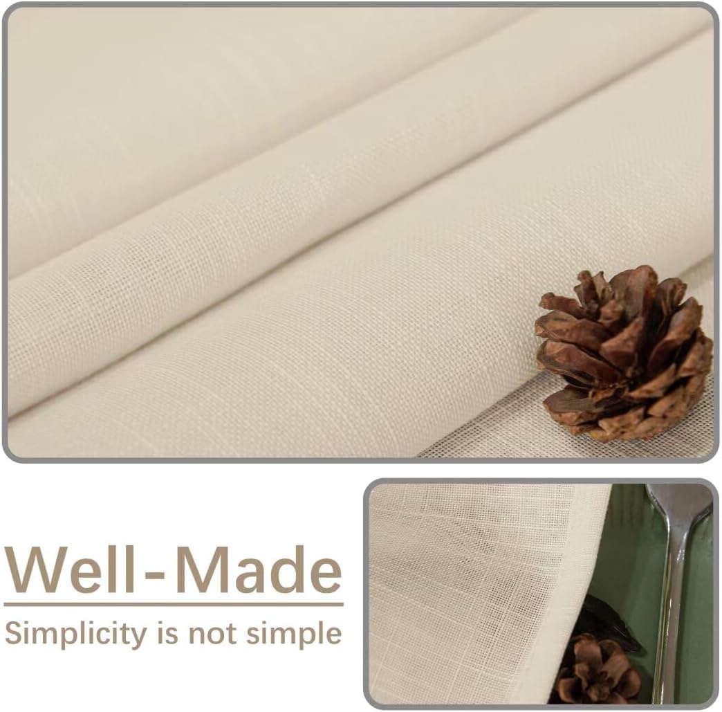 Natural Linen 60x120inch Tablecloth Sturdy Elegant LinenANO-6120